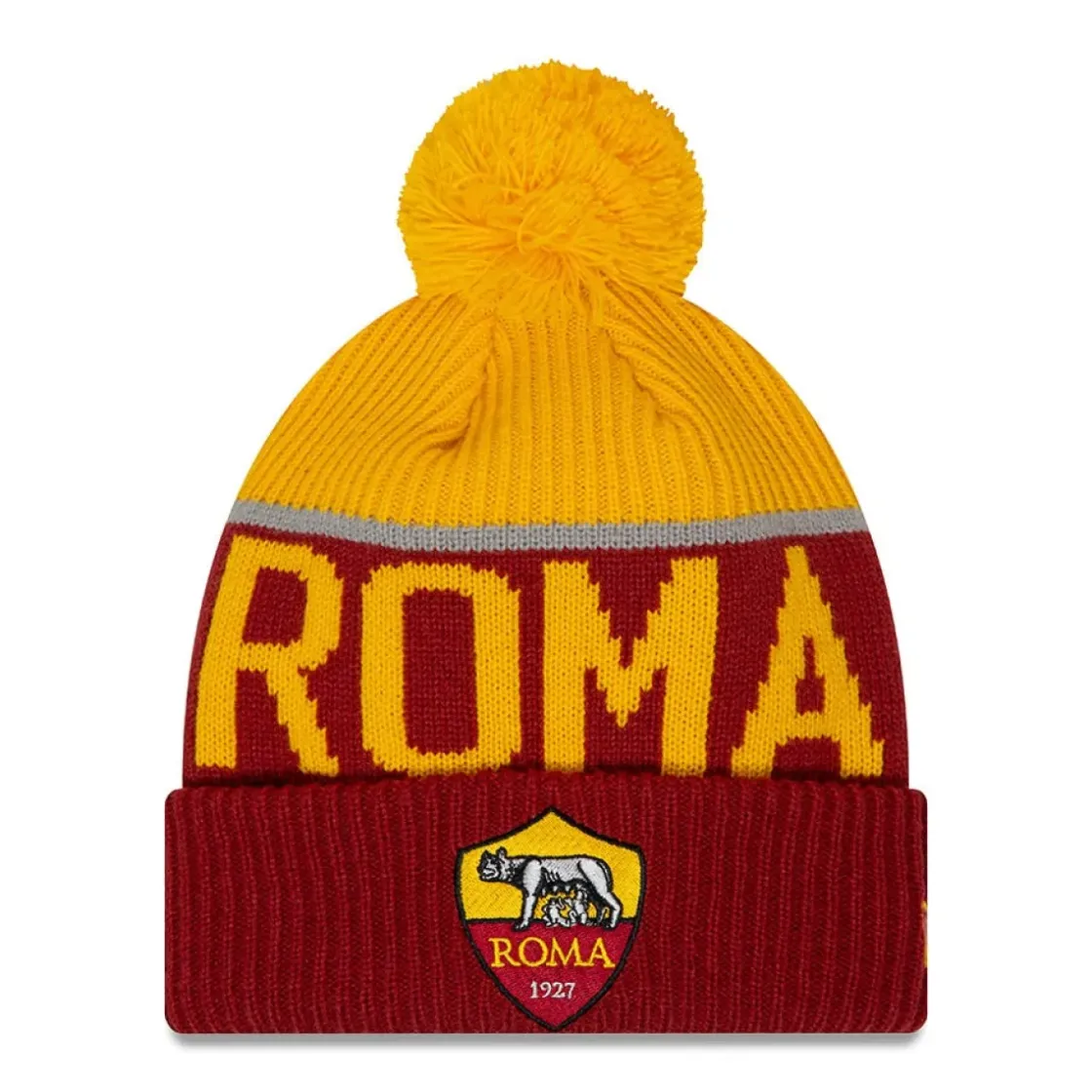 AS Roma Berretto Sport Knit logo Crest , Adulto, Rosso Sale