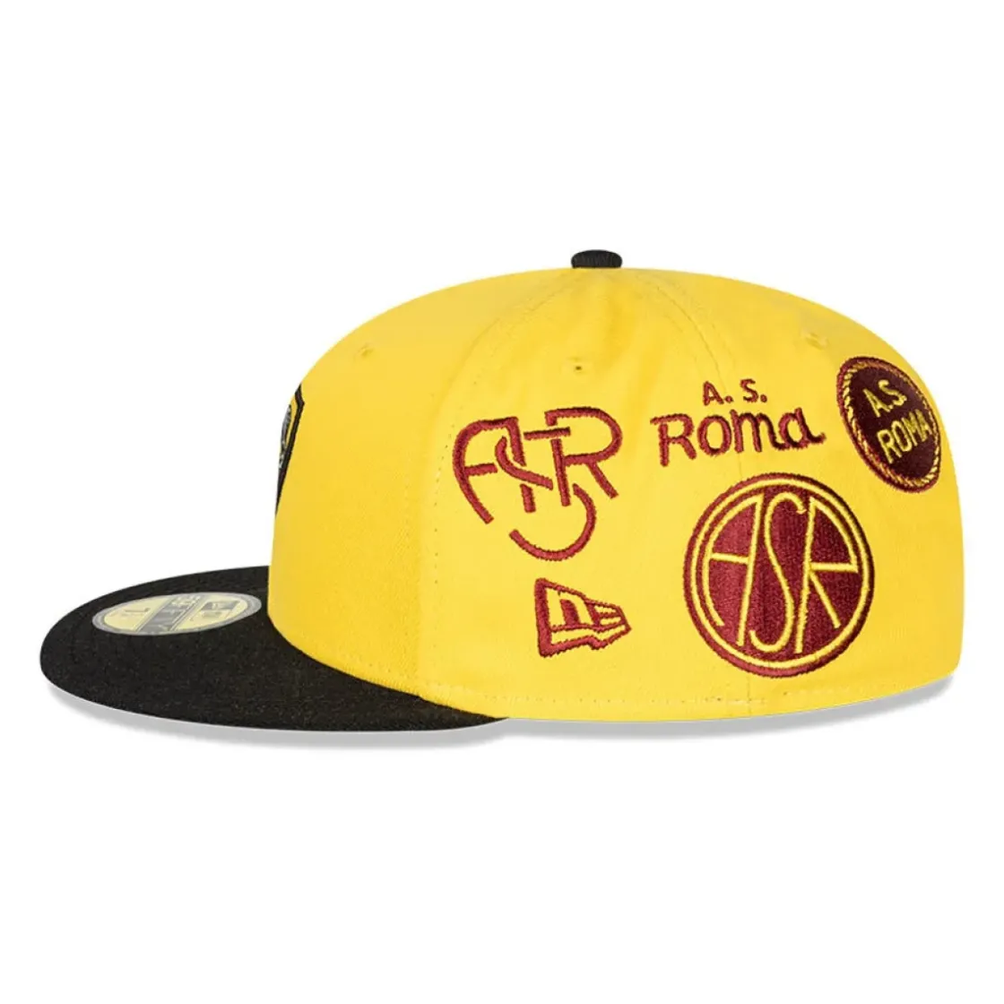 AS Roma Cappellino Bicolore logo Crest 59Fifty New Era X , Adulto, Rosso Shop