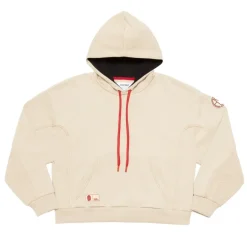 AS Roma Felpa con cappuccio cropped logo ASR, Donna, Crema Fashion