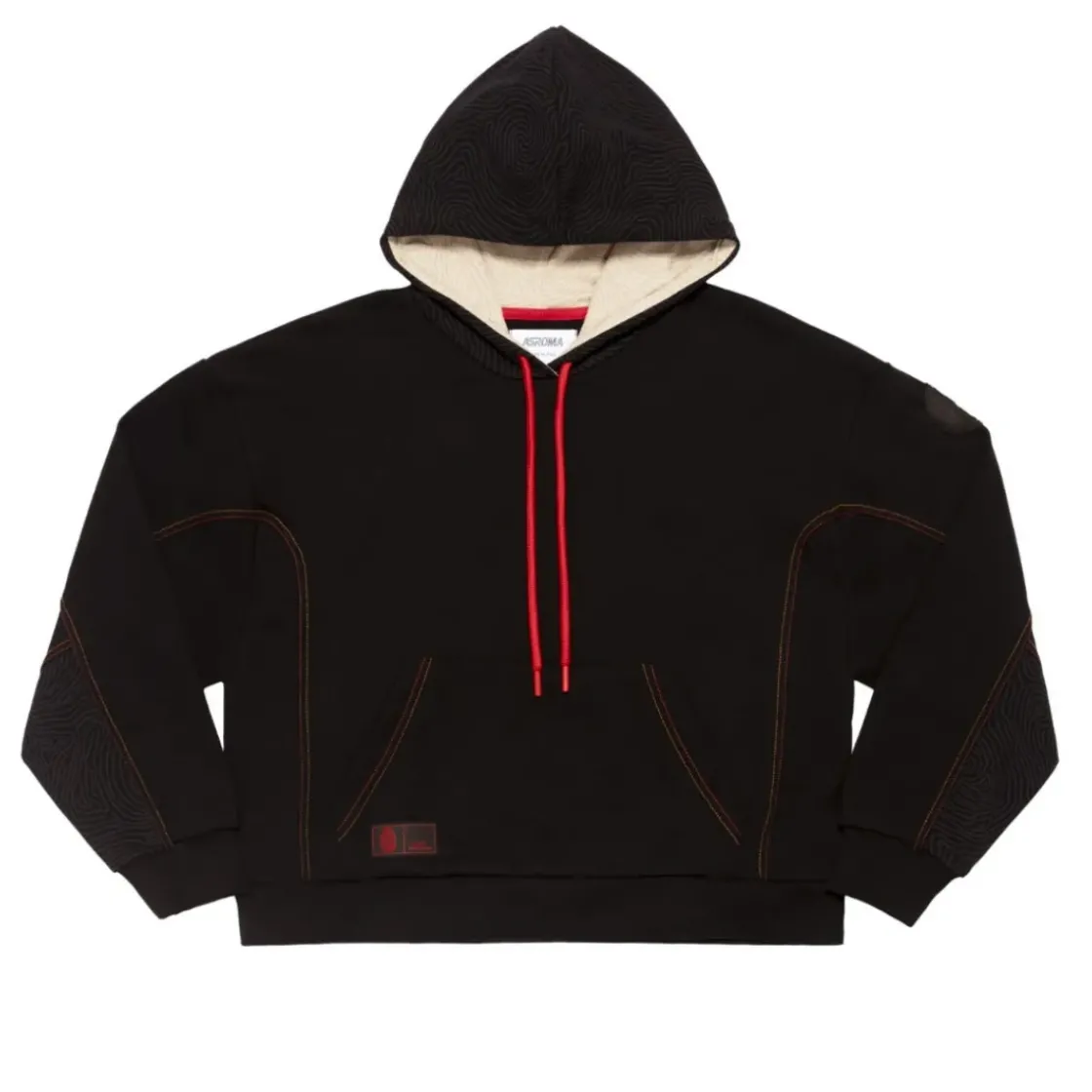 AS Roma Felpa con cappuccio cropped logo ASR, Donna, Nero Online