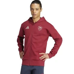 AS Roma Felpa con Zip , Uomo, Rosso Cheap