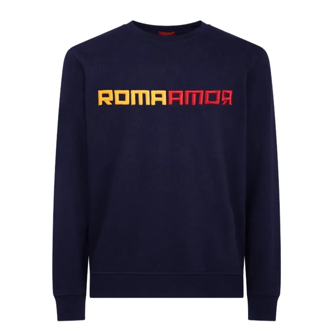 AS Roma Felpa girocollo logo ricamato ROMAMOR, Adulto, Blu New