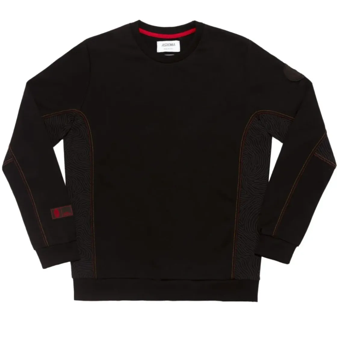 AS Roma Felpa girocollo cotone logo ASR, Uomo, Nero Discount