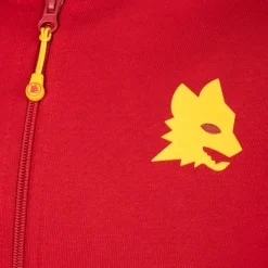 AS Roma Felpa Sportiva logo Lupetto, Bambini, Rosso Hot