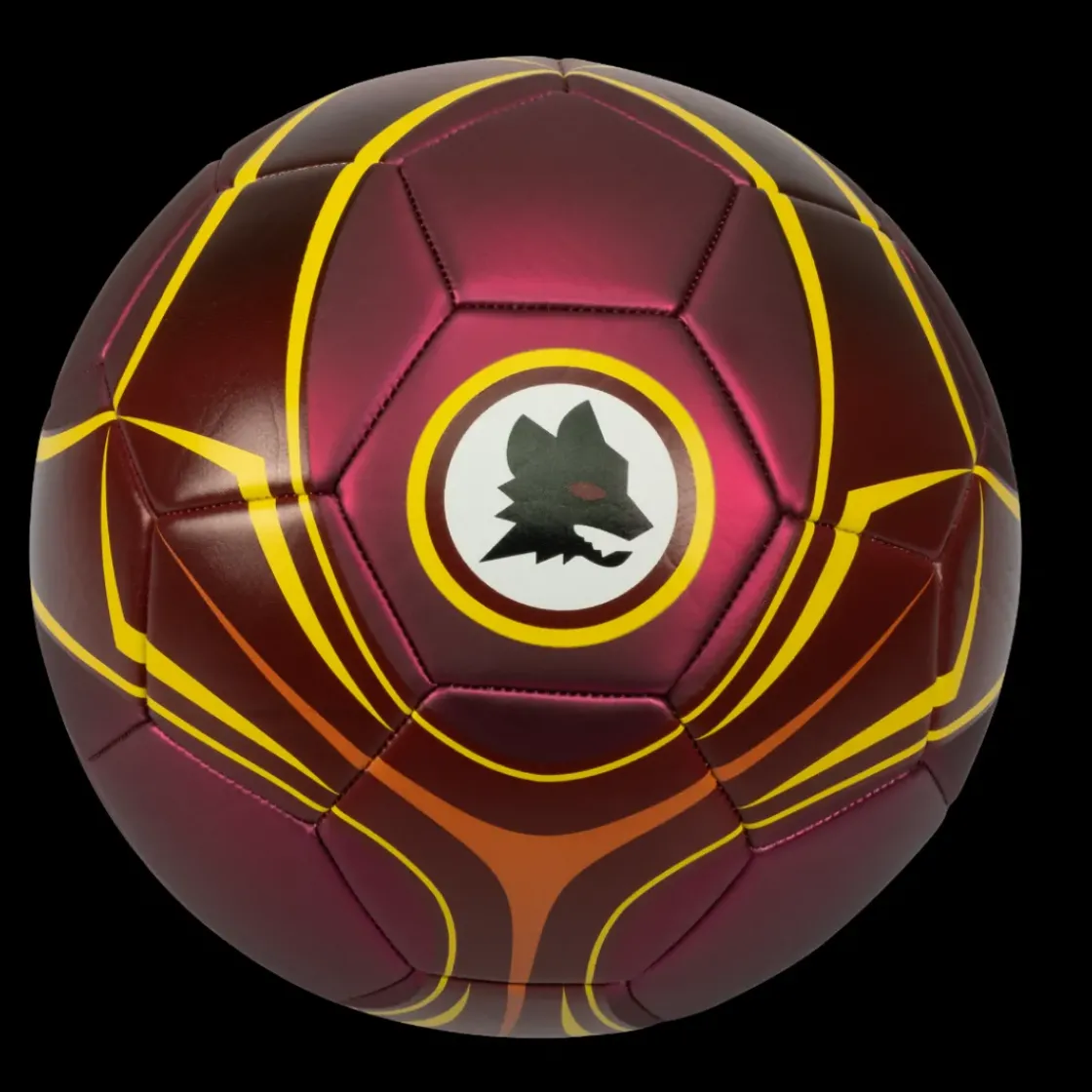 AS Roma Pallone da calcio finitura metallizata e Logo Lupo, Taglia 5 Cheap