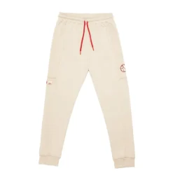 AS Roma Pantaloni jogger logo ASR, Uomo, Crema Clearance
