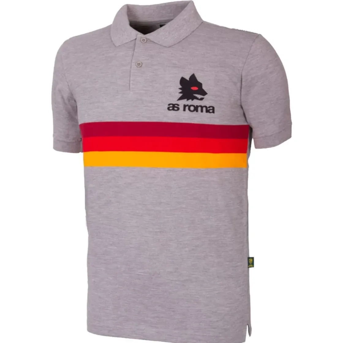 AS Roma Polo retrò a righe con logo Lupetto , Adulto, Grigio Best Sale
