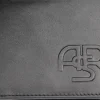 AS Roma Portafoglio in vera pelle ASR, Uomo, Nero Sale