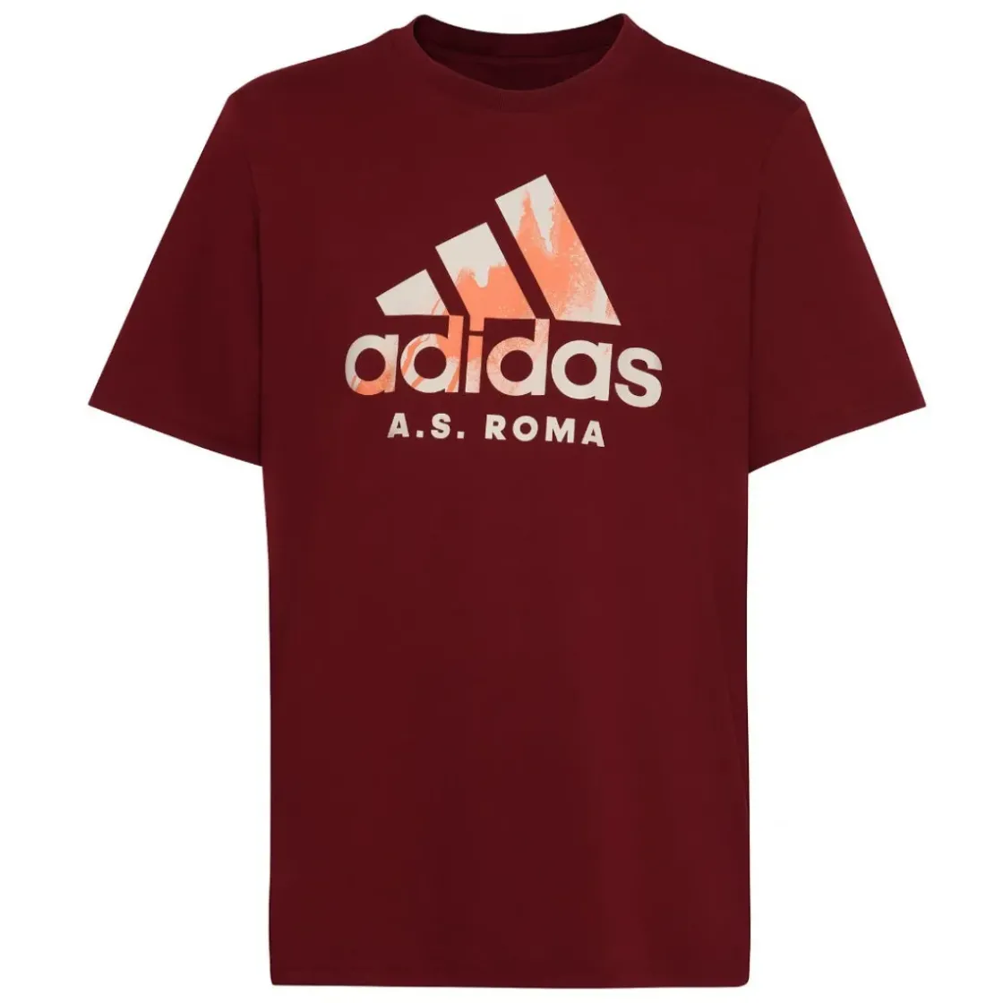 AS Roma T-shirt con Logo Adidas, Rosso Cheap