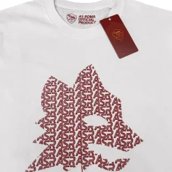 AS Roma T-Shirt Lupetto Logo Collection, Bianco New