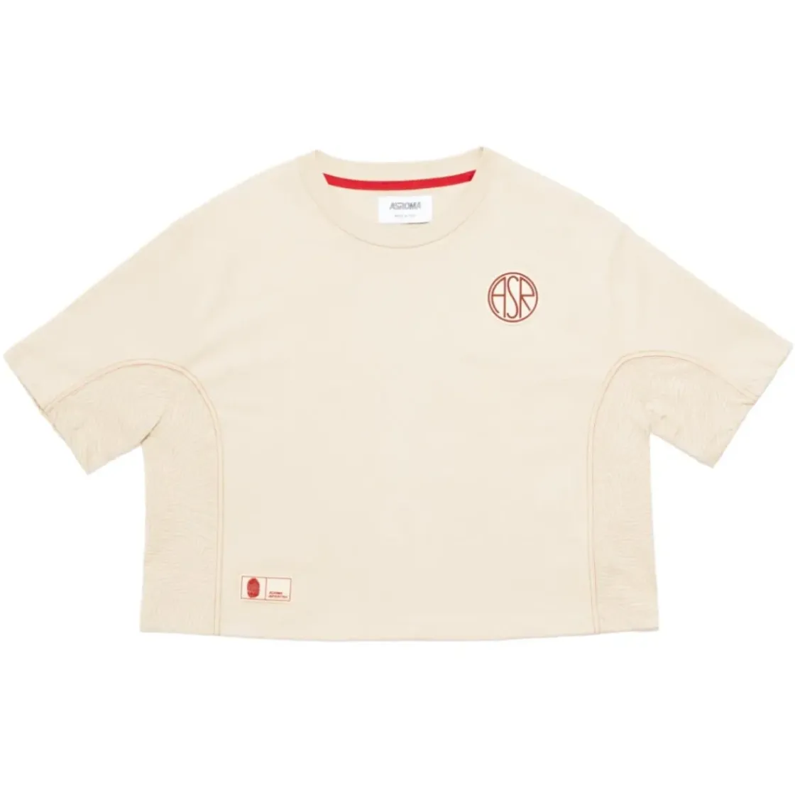 AS Roma T-shirt cropped logo ASR, Donna, Crema Hot