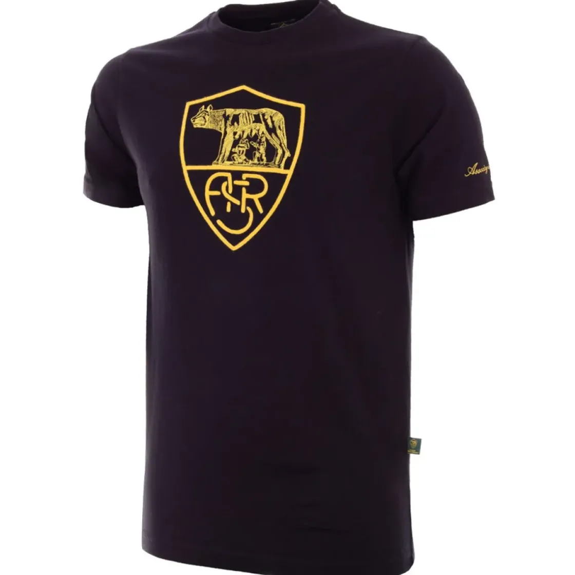 AS Roma T-shirt Heritage , Adulto, Nero Clearance