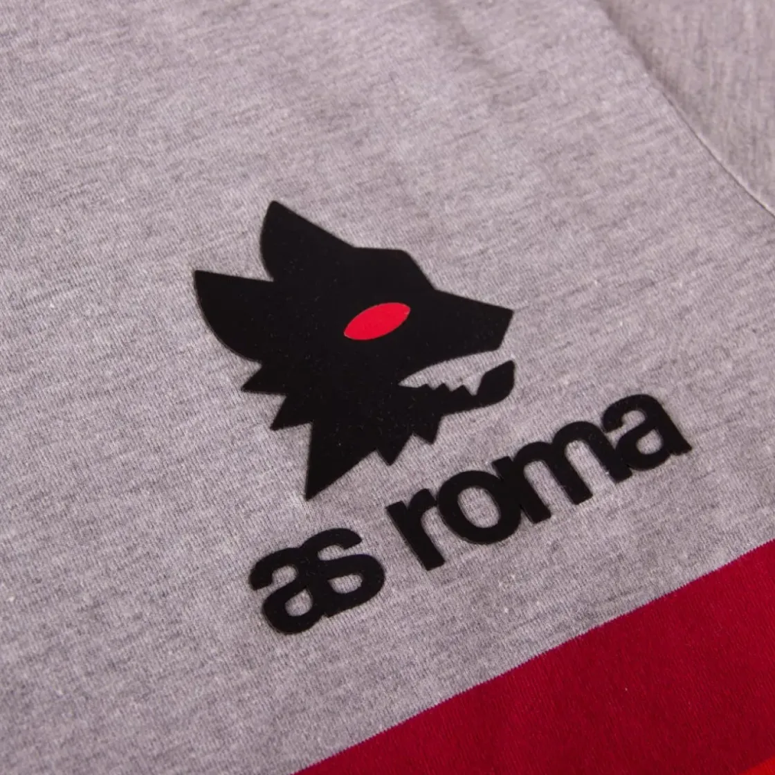 AS Roma T-shirt retrò righe e logo lupetto, Adulto, Grigio Clearance
