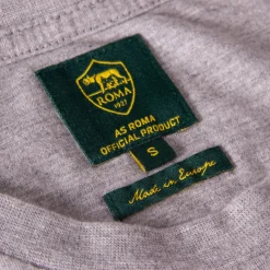 AS Roma T-shirt retrò righe e logo lupetto, Adulto, Grigio Clearance