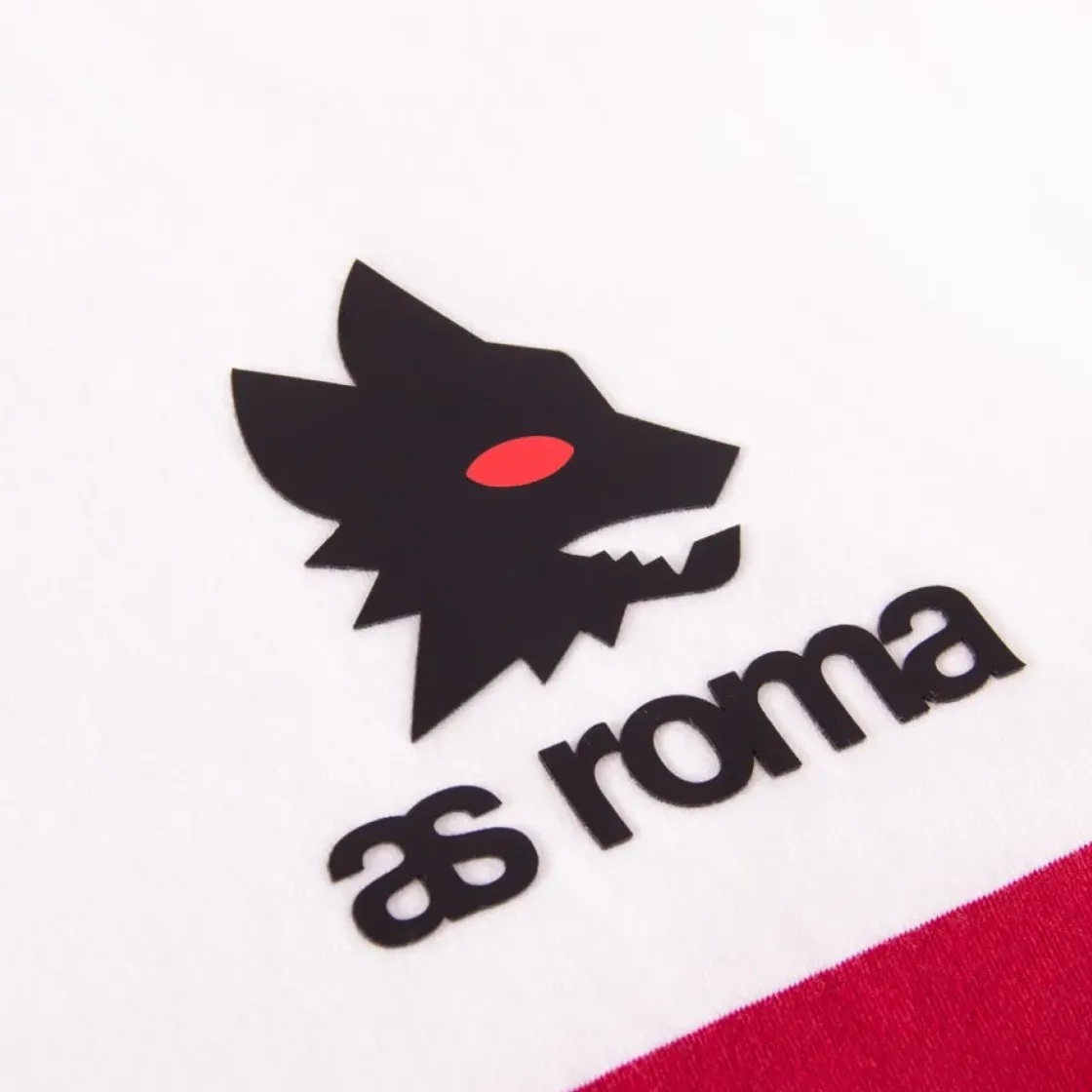AS Roma T-shirt retrò righe e logo lupetto, Adulto, Bianco Flash Sale